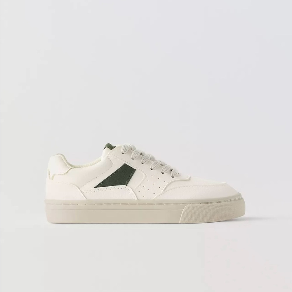 Zara White and Green Sneakers